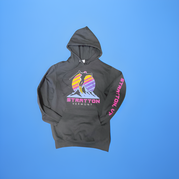 Stratton Retro Neon Skier Adult Hoodie