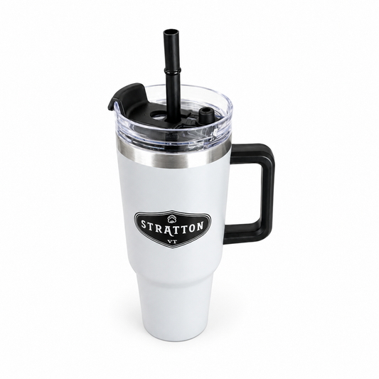 Stratton Logo Stainless Steel Cup 40 oz with Straw